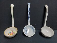 Three Antique Victorian Ceramic Sauce,Soup, Custard Spoon Ladle