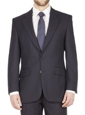 The Label Navy Pinstripe Big+Tall Suit Jacket Chest 50' XL LN141 MM 04