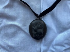 Antique Mid Victorian 1850/60s Mourning Locket With Jet Detail  