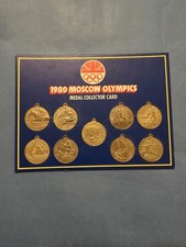 1980 Moscow Olympics Medal Collector Card complete with 9 Replica Medals