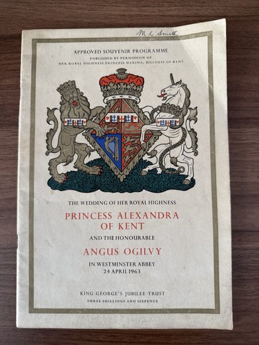 1963 royal wedding programme - royal,