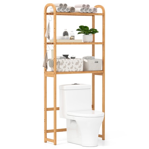 Bamboo over toilet organizer - bamboo,