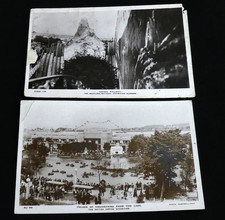 Rotary x2 Black White Sepia Photo Postcards Engineering Scenic Railway Used