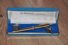 Vintage Real Diamond Cut Pen & Chinese Symbol Cufflink Set