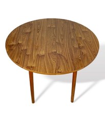 VINTAGE MID CENTURY DINETTE DROP LEAF TABLE FAUX WOOD FORMICA