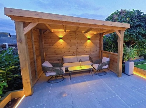 Pergola with flat - roof, and