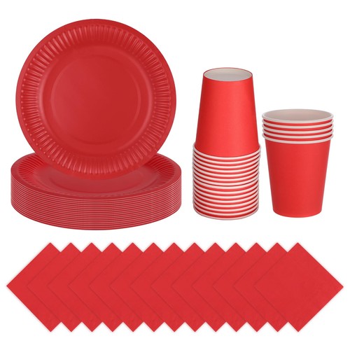 60pcs red party - red, tableware