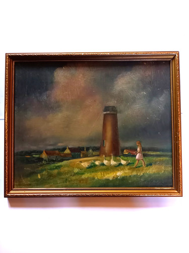 Oil canvas of a - (on, board)