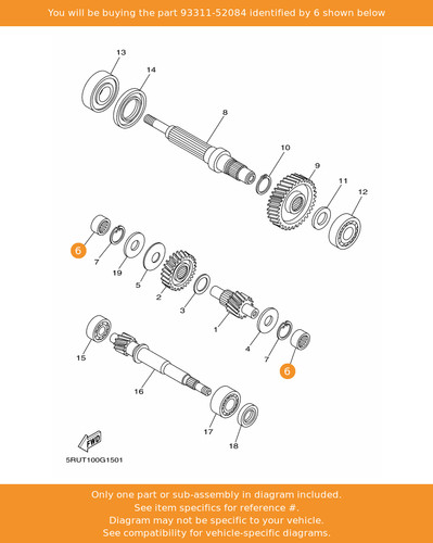 Yamaha bearing 93311 52084 - bearing,, 93311-52084