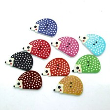 HEDGEHOG SHAPED WOODEN BUTTONS