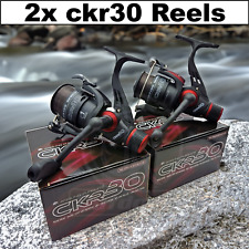 2x NGT CKR30 Carp Fishing Spinning Reels Coarse Match Float Feeder With 8lb Line