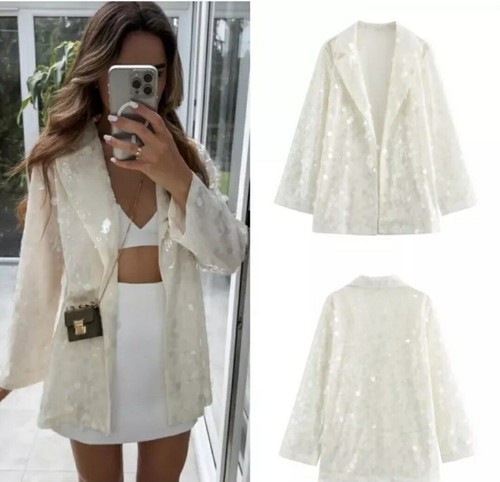 Zara ecru sequinned sequin - sequinned,