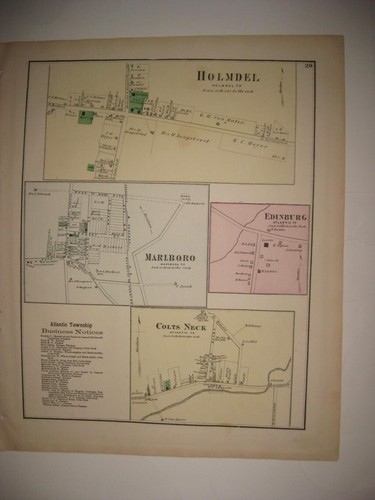 Antique 1873 holmdel - holmdel, marlboro