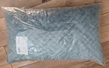 French Velvet Design Teal Quilted Boudoir Cushion 30 x 50cm Brand New
