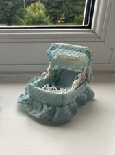 Sylvanian Families blue moses crib basket spare VINTAGE BABY BEDROOM SPARE