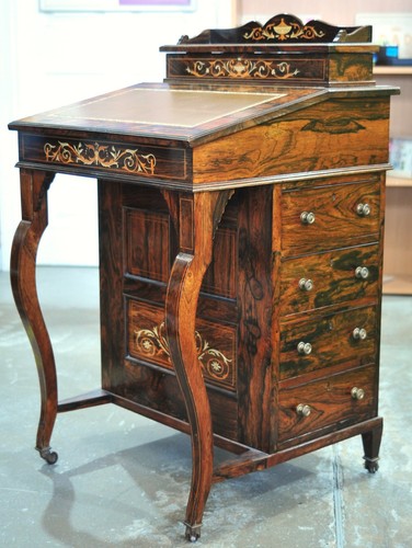 Victorian walnut davenport - victorian,
