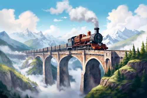 Steam train canvas - canvas, picture