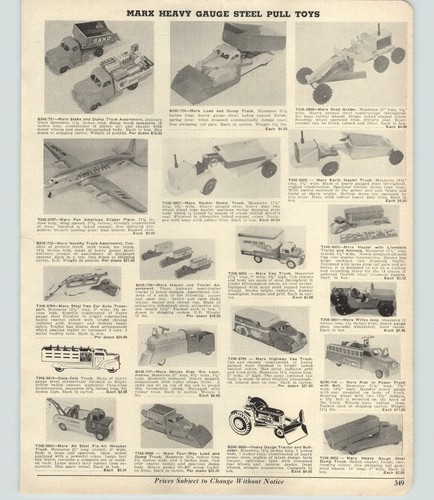 1954 paper marx toy - paper, truck