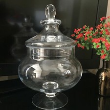 Traditional Vintage Squat Glass Bonbon Sweet Candy Jar WEDDING PARTY SWEET JAR