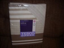 SINGLE  DUVET  COVER  TESCO   NEW NATURAL STRIPE SET BROWN CREAMS  REVERISBLE