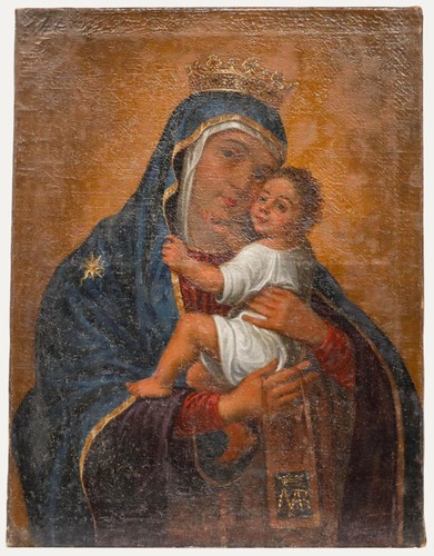 18th century oil madonna and - oil,