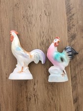 Pair Vintage Ceramic Rooster