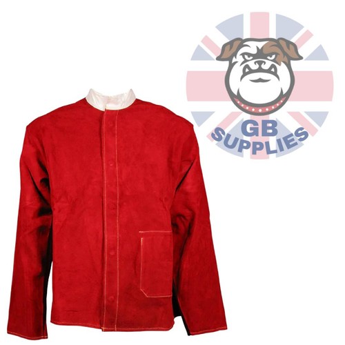 Red leather welding jacket - ,
