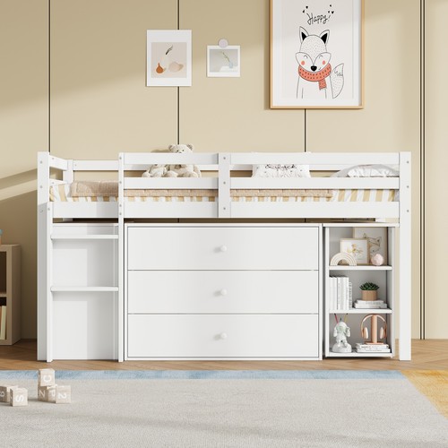 Kids cabin bed - white, wood