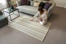 UK STOCK 100% Wool Rug Grey