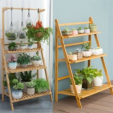 Bamboo Ladder Shelves Bookcase