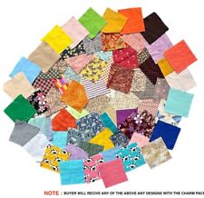 100% Cotton Printed Fabric Charm - 5 Inch Pre-Cut Squares (5"x5") Pack of 84