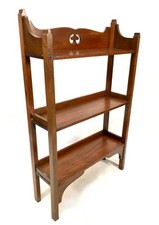 Antique Arts & Crafts Wooden Oak Bookcase / Book Shelf Display Rack Freestanding