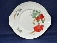 DUCHESS POPPIES 10 1/4" -  2 HANDLED CAKE PLATE - EXCELLENT - 1st QUALITY