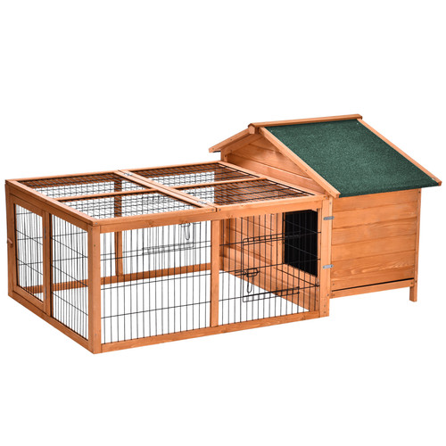 Wooden rabbit hutch - rabbit,