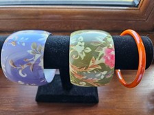 3 different bangles/bracelets/cuffs various materials/colours