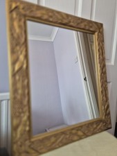 Wooden Gilt Carved Framed Mirror 20"x16"