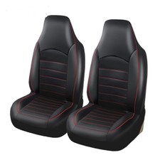 Car black red leather - pu, 2pcs