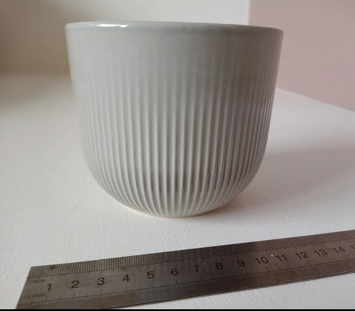 Ceramic grey plant pot - pot,