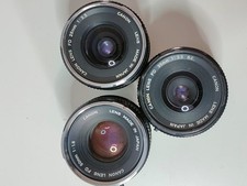 Canon FD 3-Lens Set – 28mm f/3.5, 35mm f/3.5, 50mm f/1.8 – Classic Vintage FD 