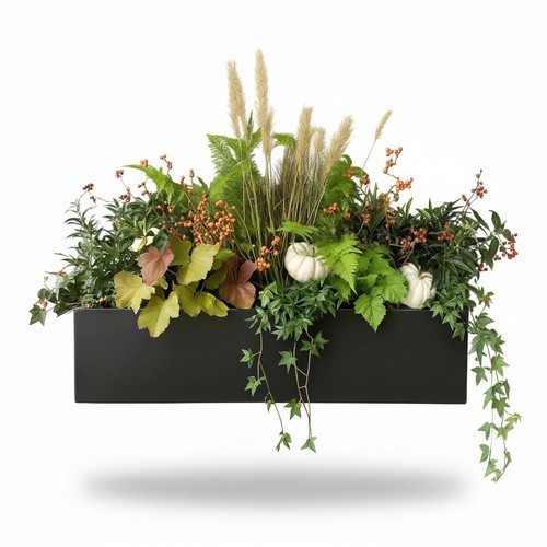 Black window box planter 60cm - box,