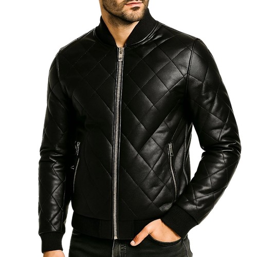 Men quilted genuine leather - quilted,