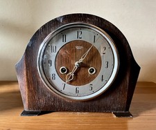 Vintage Smiths Enfield Chiming Mantel Clock with Pendulum and Key - WORKING!