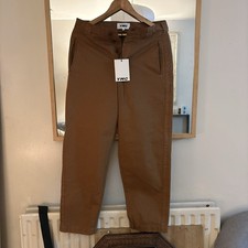 YMC YouMustCreate Babe Ruth Trousers BNWT Size 30 In Brown Herringbone Twill