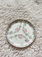 VTG Bone China Coalport Made In England Floral Trinket Dish 4” Gold Rim