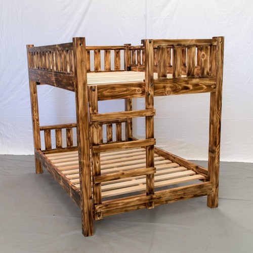 Farmhouse torched bunk bed - farmhouse,