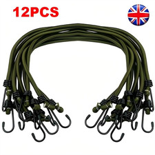 12x Pack Heavy Duty Bungee Cords Hooks Elastic Luggage Straps Cable Bungie Rope