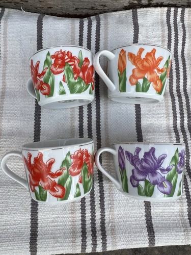 Floral breakfast tea cups - floral, set