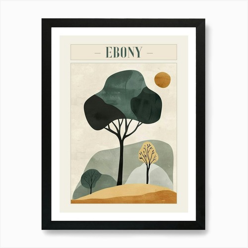 Ebony tree minimal - tree, japandi
