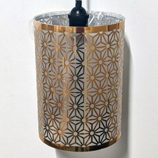 Litecraft Light Shade Laser Cut Out Easy Fit Cylinder Lampshade - Gold Clearance