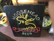 VINTAGE MOOSEHEAD BEER LIGHTED